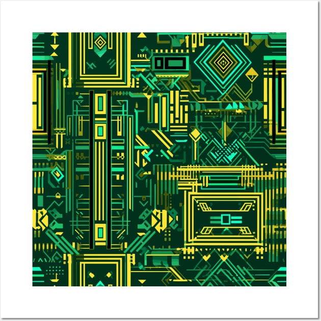 Geometric pattern like a circuit board 2 Wall Art by etherElric